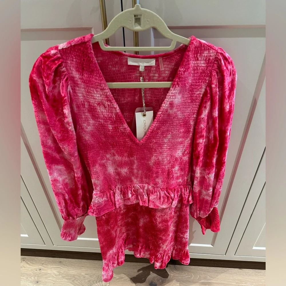 NWT Loveshackfancy Evan dress grenadine pink XS - Picture 2 of 15